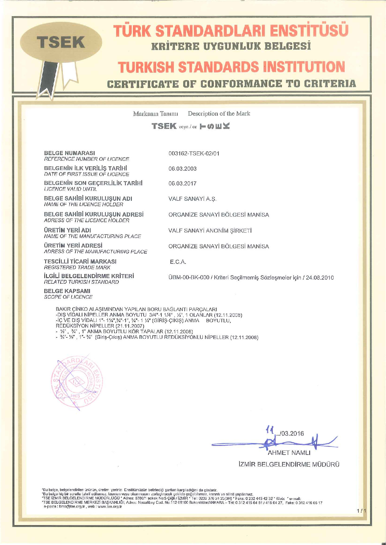 Köşe Rakorlar, Düz Rakorlar