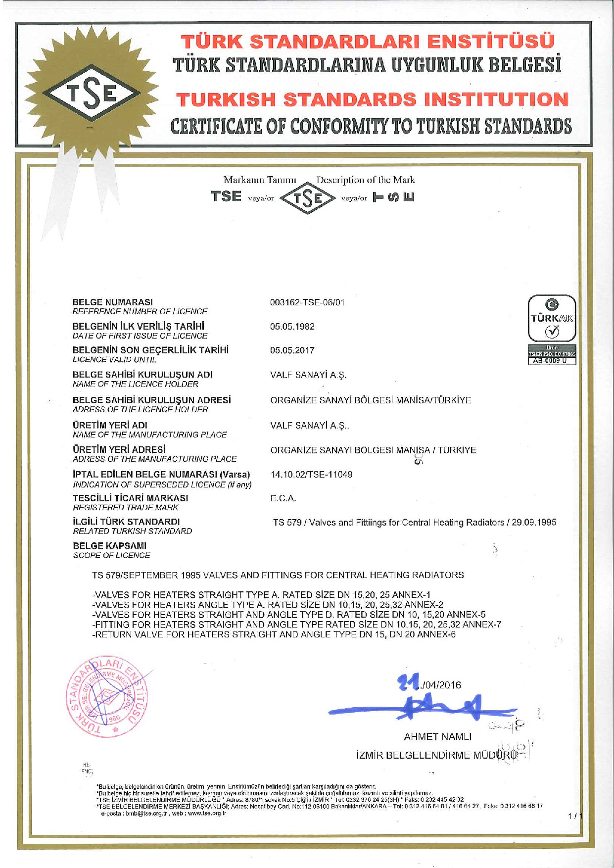 Radyatör Valfleri (Radyatör Geri Dönüş Valfleri)