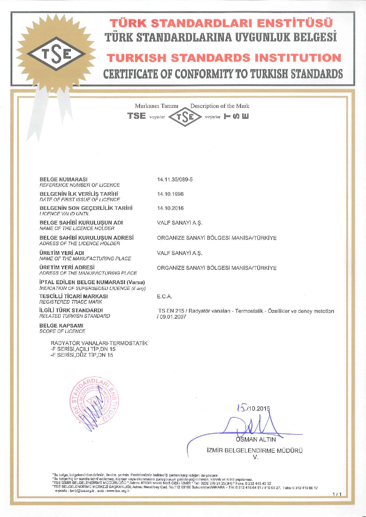 Termostatik Radyatör Valfleri